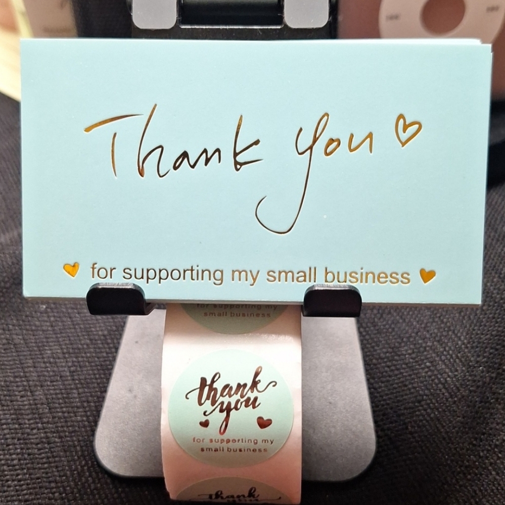 NWT - 50 Thank You Cards +500Thank You Stickers 3.5W x 2H